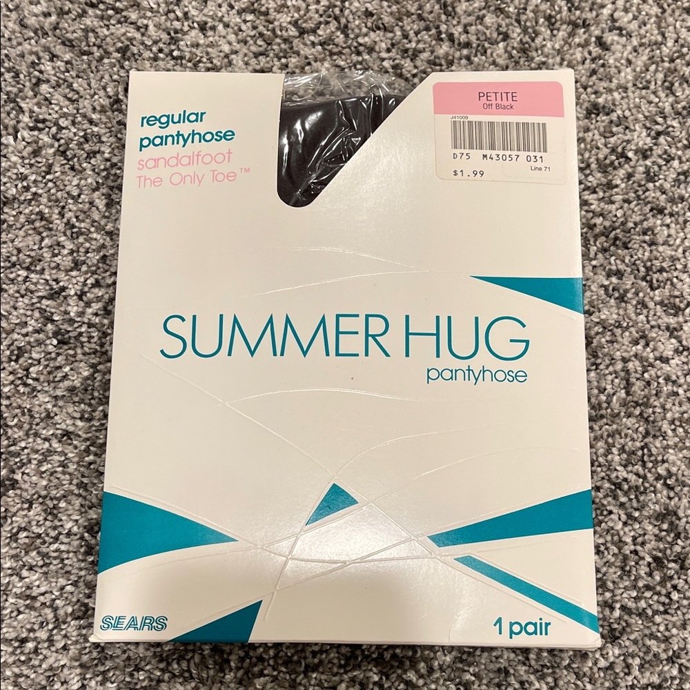 Vintage 80s/90s Sears Summer Hug Pantyhose off black